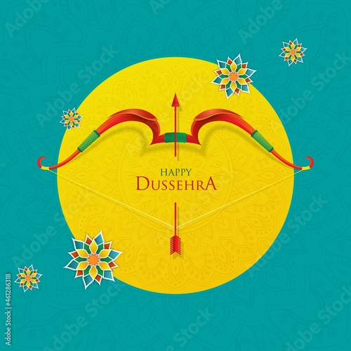 Dussehra Colorful Background with bow and arrow