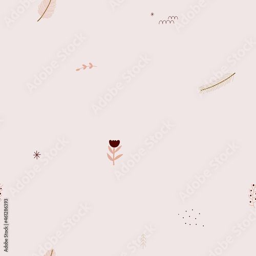 modern boho hygge minimalism. merry christmas and new year. winter stickers for design. vector set of christmas elements.