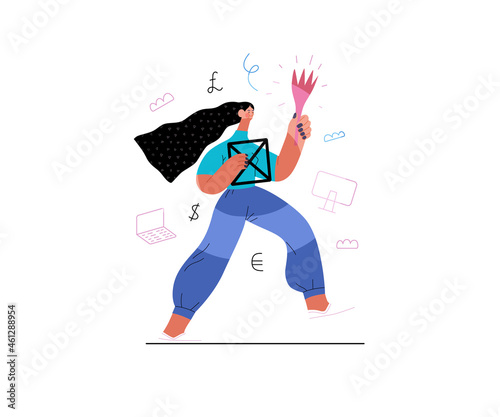 Startup illustration. Concept of building new business