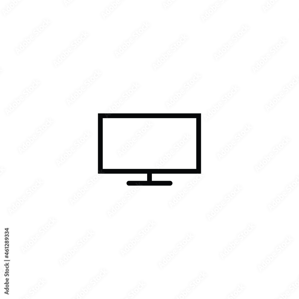 Monitor icon. Computer desktop icon outline vector. LED display icon