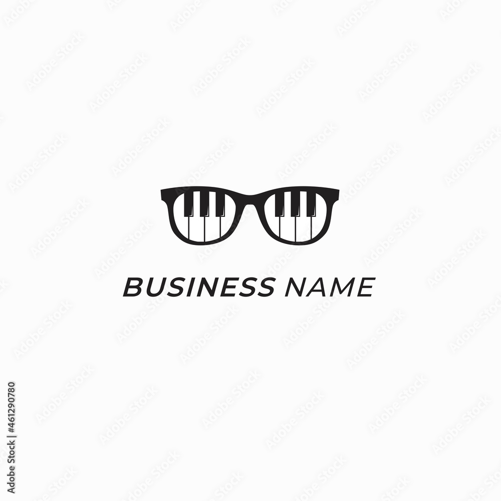 design logo creative sunglasses and piano design logo creative sunglasses and piano