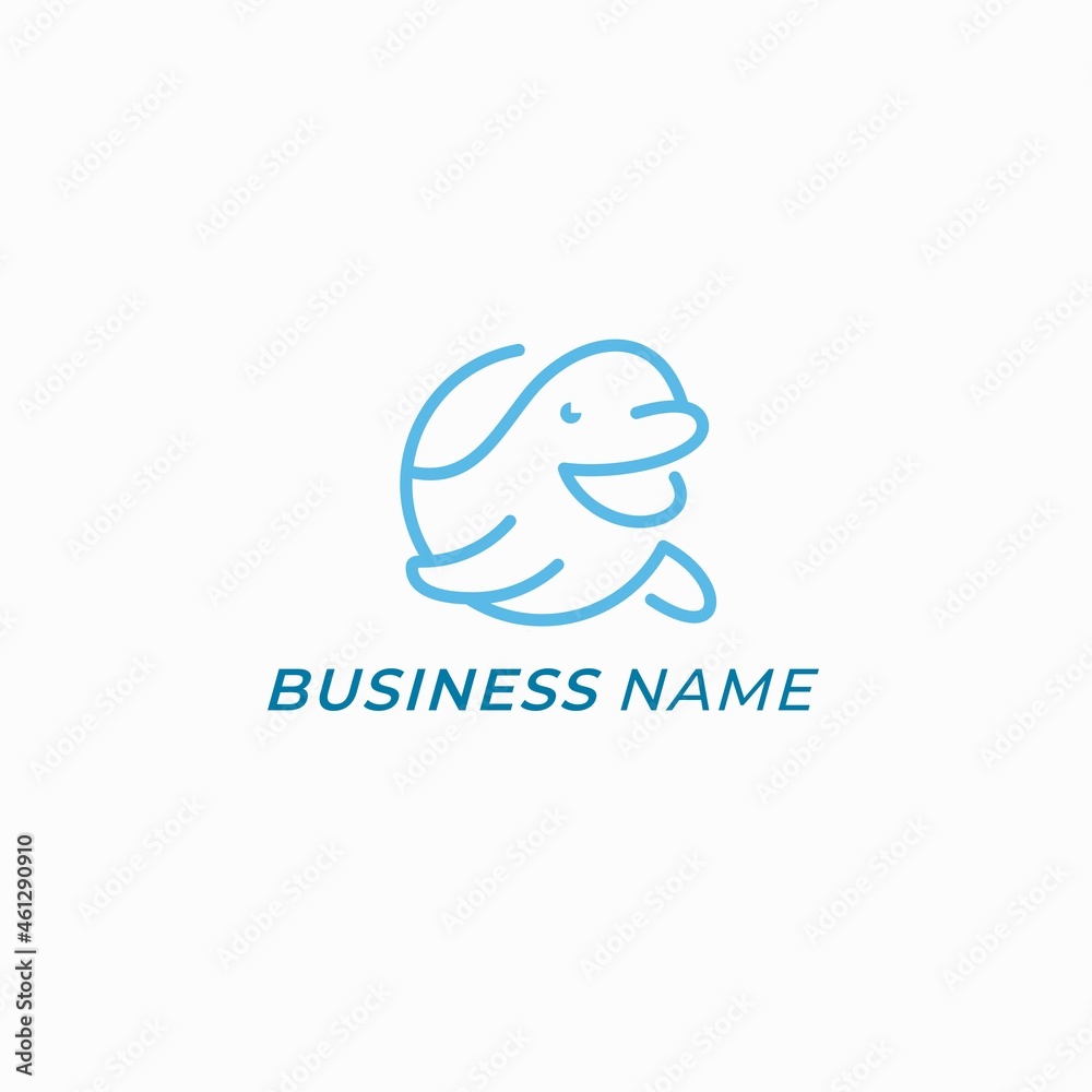 design logo creative circle whale beluga design logo creative circle whale beluga