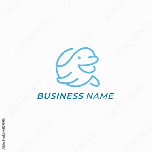 design logo creative circle whale beluga