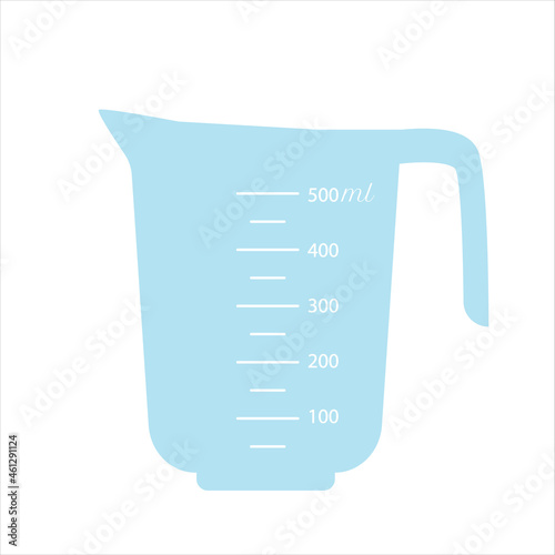 Large 0.5 liter measuring beaker. vector illustration