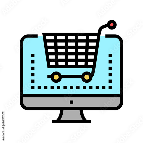 electronic eshopping purchase color icon vector. electronic eshopping purchase sign. isolated symbol illustration