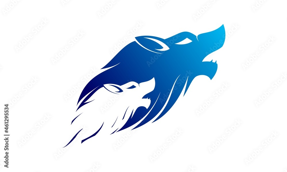 Obraz premium Elegant wolf head vector logo