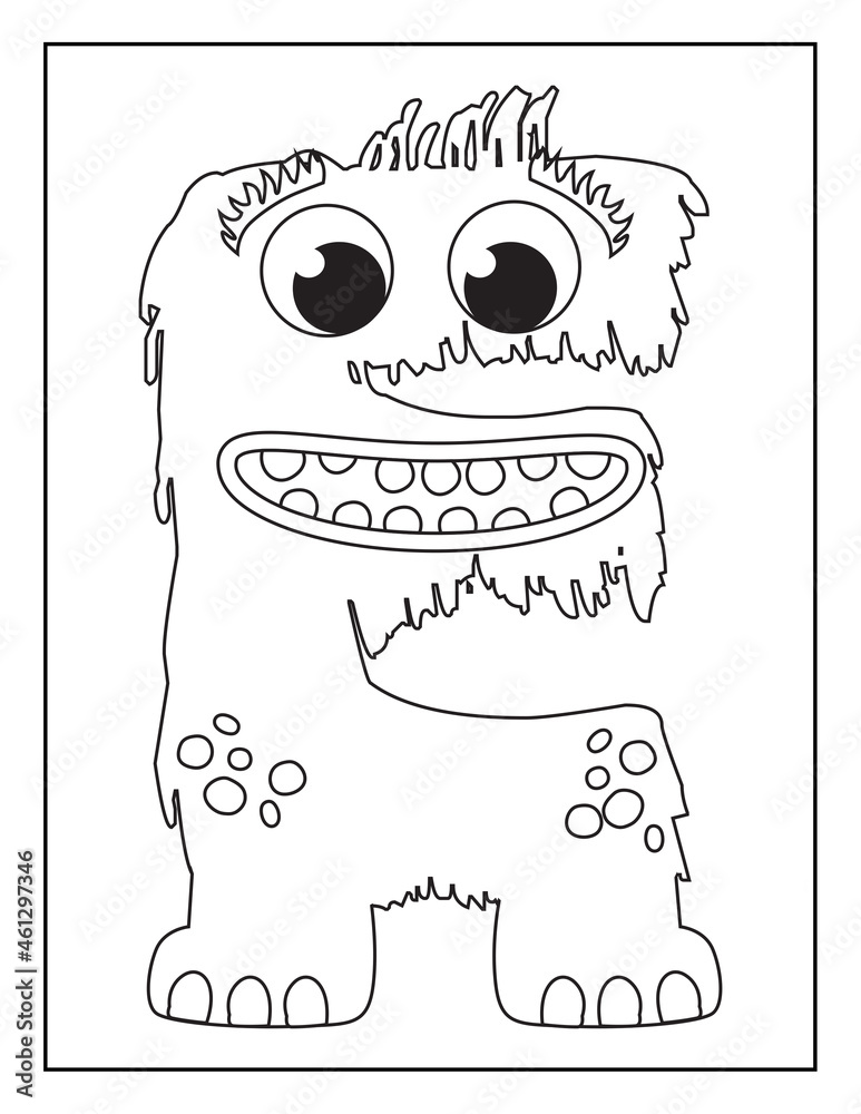 Coloring Book Pages for Kids. Coloring book for children. Monster