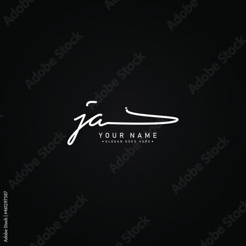 Initial Letter JA Logo - Hand Drawn Signature Style Logo photo