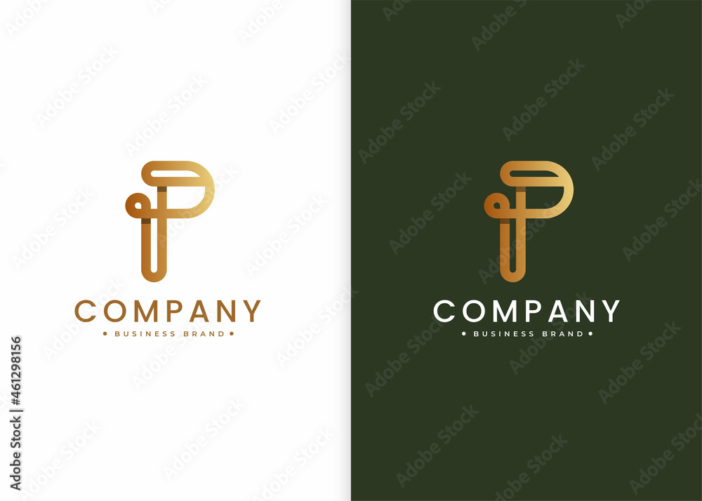 Obraz premium Letter P luxury logo design template