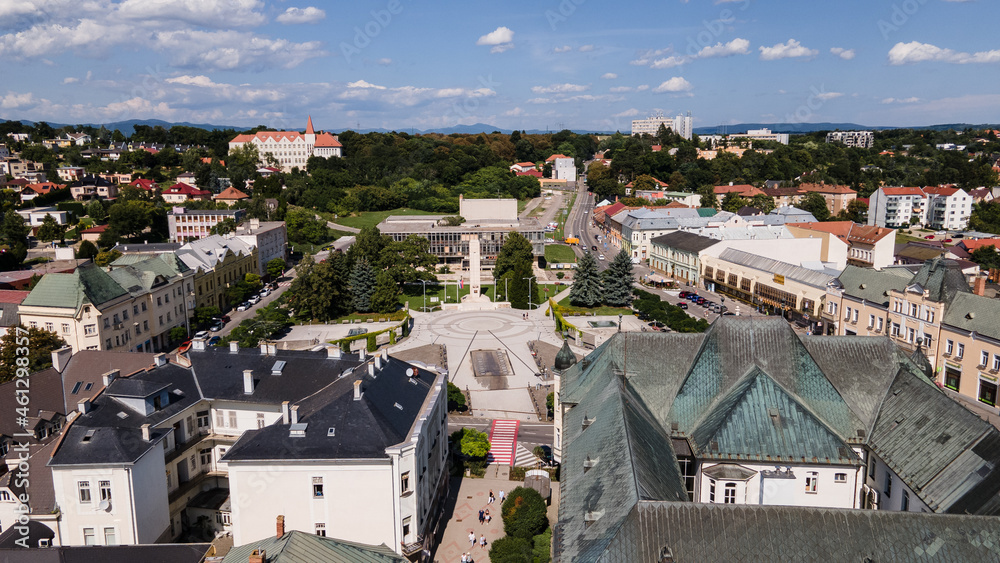 Fototapeta premium Aerial view of the town of Levice in Slovakia