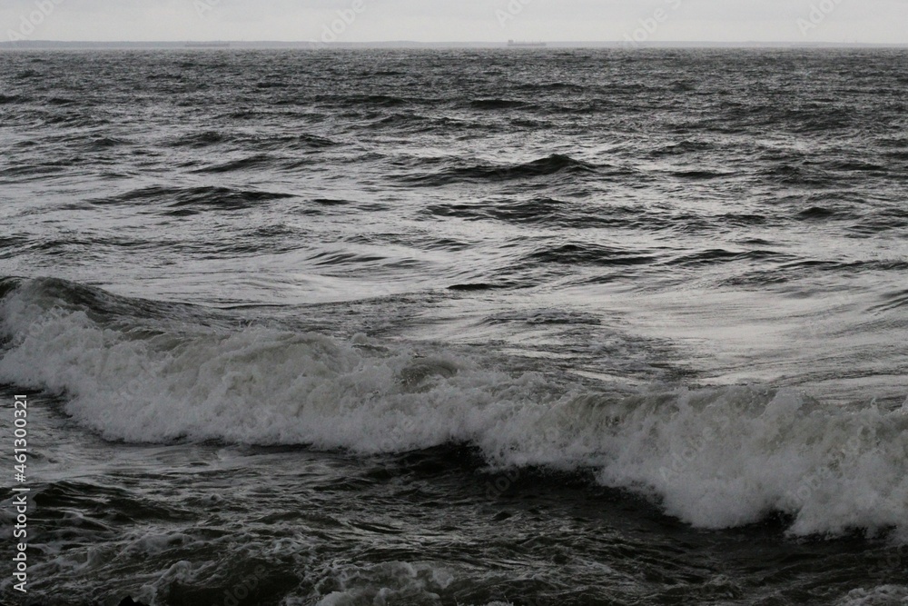 Dark sea with waves. Water Surface Textured.