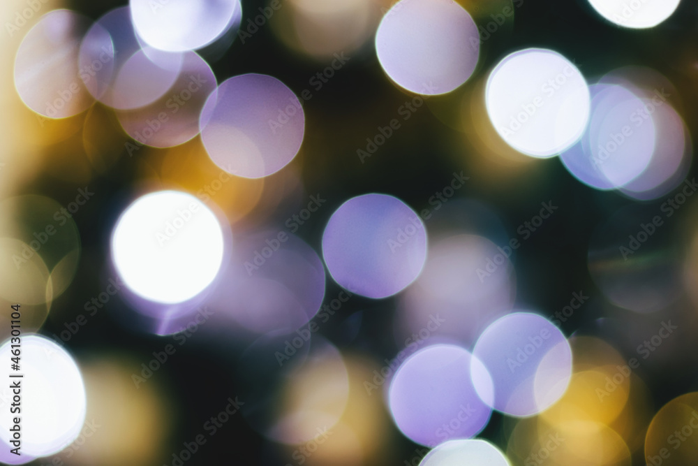 Blurred lights abstract background. Christmas holiday defocused bokeh