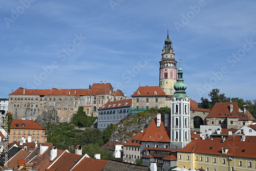 old town and castle in Cesky Krumlov cityscape Czech republic