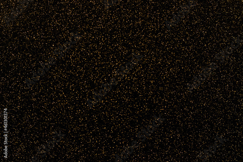 Black and golden sparkling glitter bokeh background, christmas abstract defocused texture