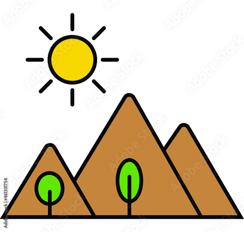 Mount Vector icon that can easily modify or edit

