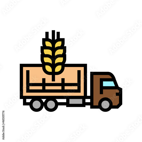 delivery wheat color icon vector. delivery wheat sign. isolated symbol illustration
