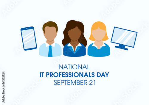 National IT Professionals Day vector. IT Professionals men and women avatar vector. Office people icon set. Important day