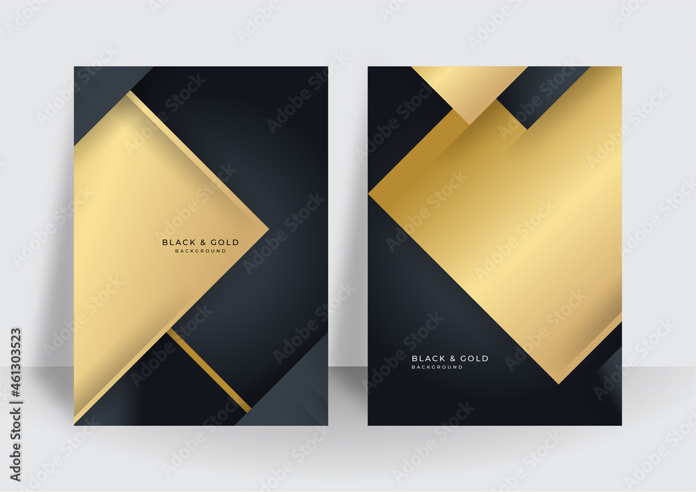 Fototapeta premium Modern luxury gold black cover design background