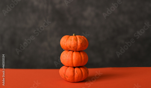halloween pumpkin on grey background