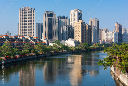 Kaohsiung, Taiwan cityscape on Love River