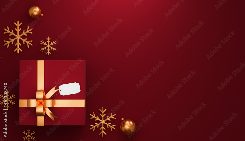 3D Rendering.Christmas and New Year concept