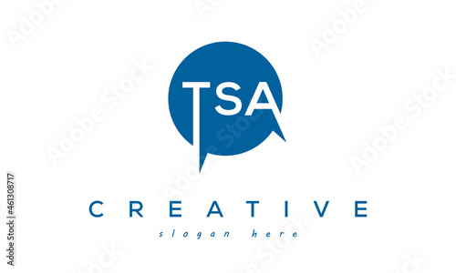 Creative Initial TSA Circle Letter Logo Design Vector	