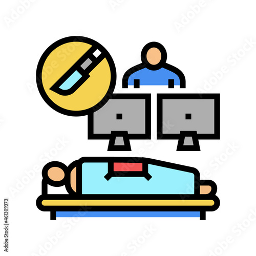 long distance surgery color icon vector. long distance surgery sign. isolated symbol illustration