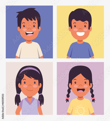collection children smiling photos