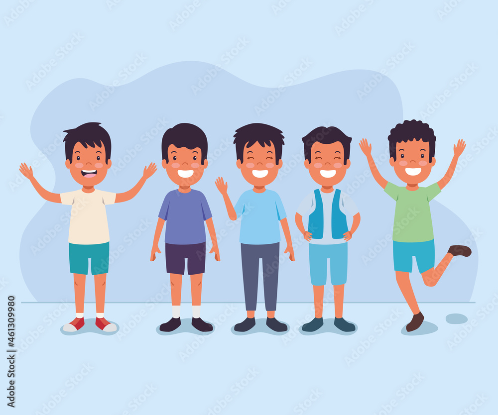 Obraz premium cute boys group