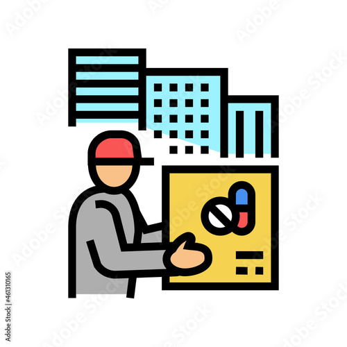 drug delivery color icon vector. drug delivery sign. isolated symbol illustration