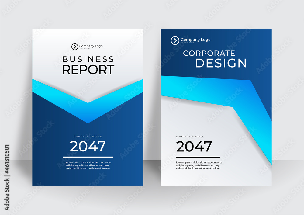 Modern blue abstract background for business cover design template