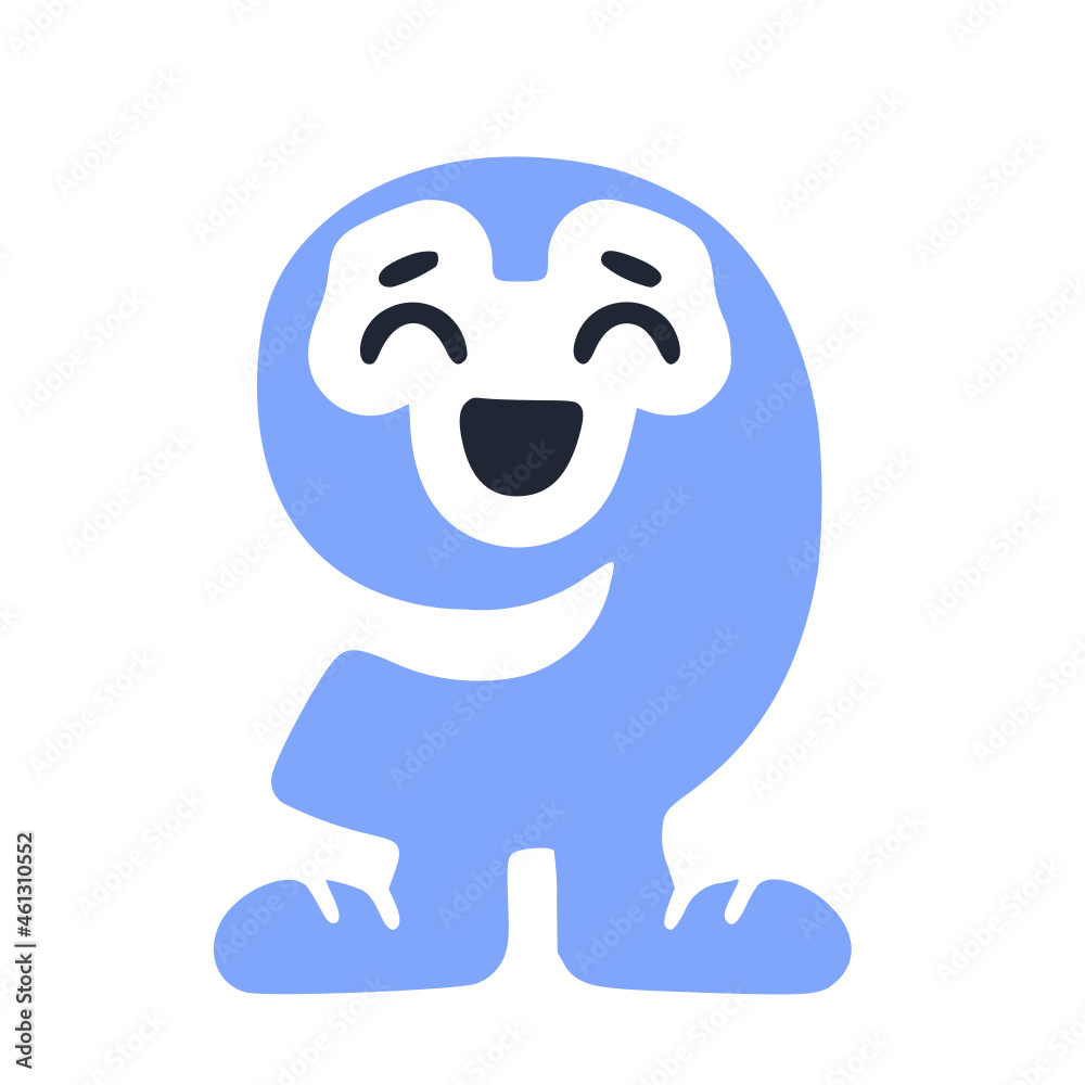 Fototapeta premium Number 9 funny character in sneakers