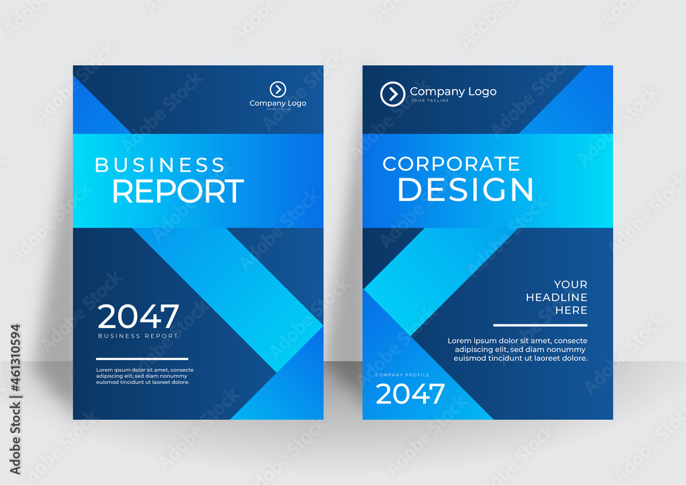 Modern blue abstract background for business cover design template