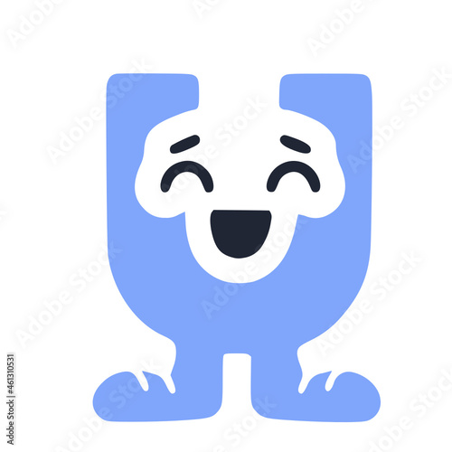 Letter u funny character in sneakers