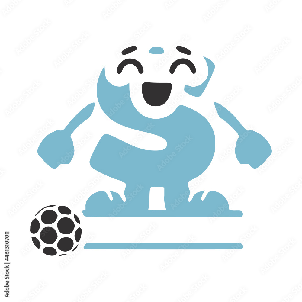 Letter s football player character, name monogram design Letter s football player character, name monogram design