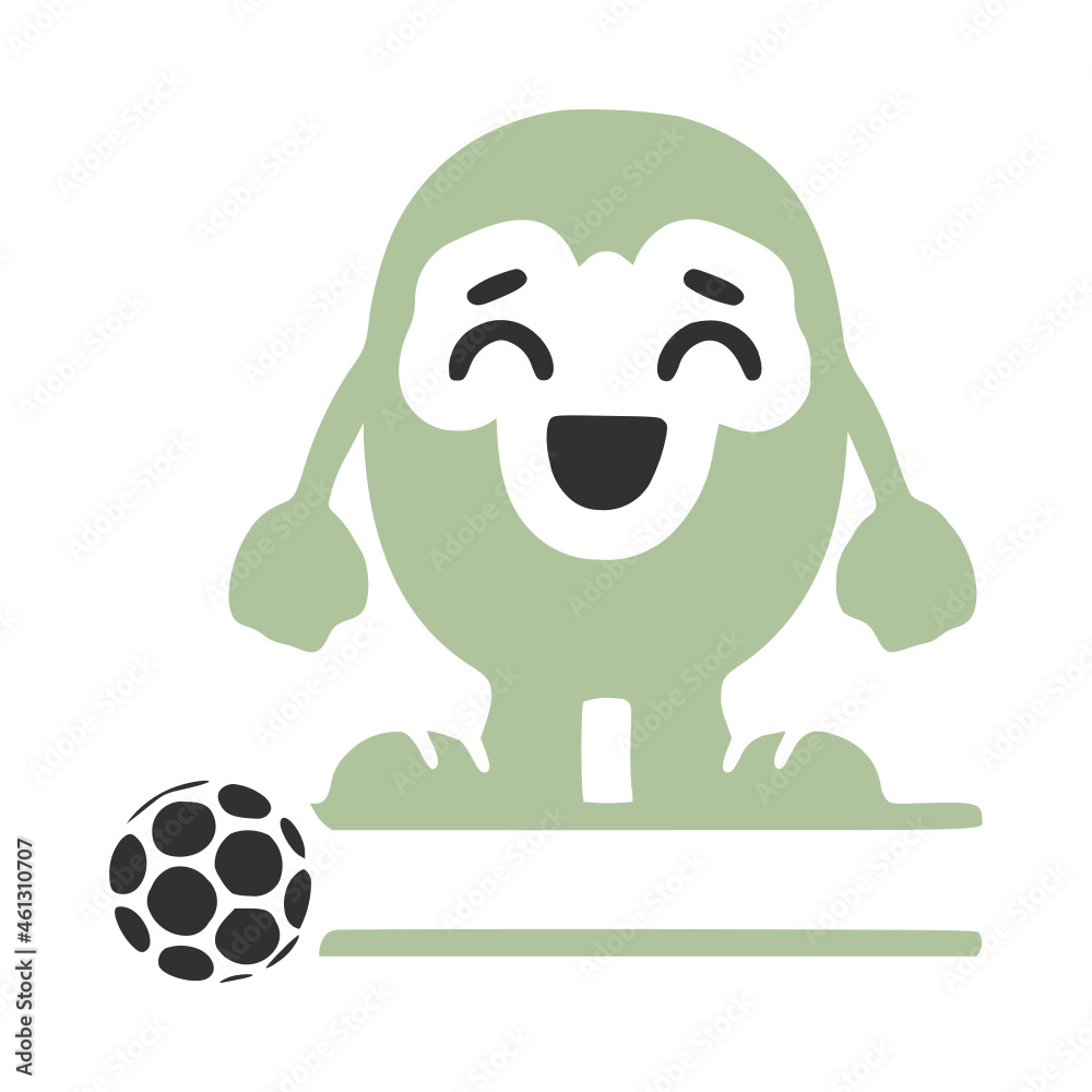Fototapeta premium Number 0 football player character, name monogram design