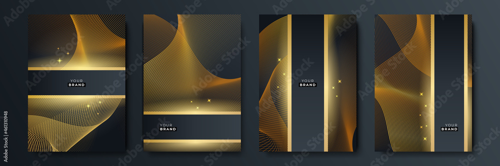 Modern luxury premium elegant gold black abstract background with lines ...