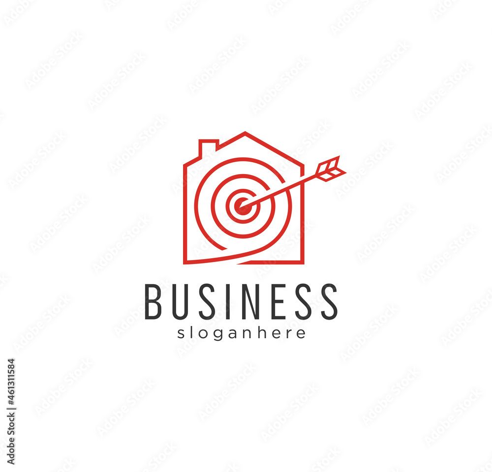 Target arrow House logo designs template. home combined with target arrow sign Target arrow House logo designs template. home combined with target arrow sign