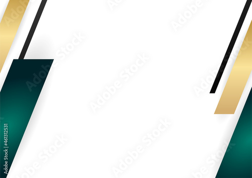 Green and gold abstract geometric background gradient color certificate template. Suit for presentation background, banner, poster, flier, cover, business card and much more