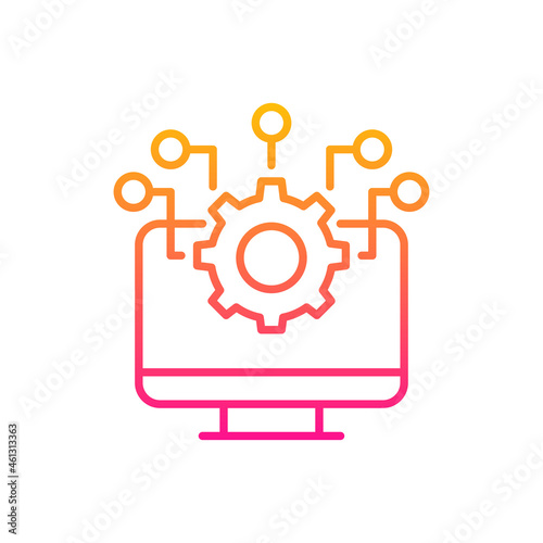 System Integration vector gradient icon style illustration. EPS 10 file