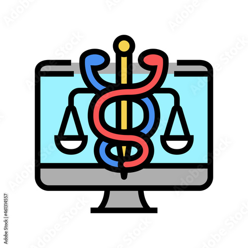 telehealth law color icon vector. telehealth law sign. isolated symbol illustration
