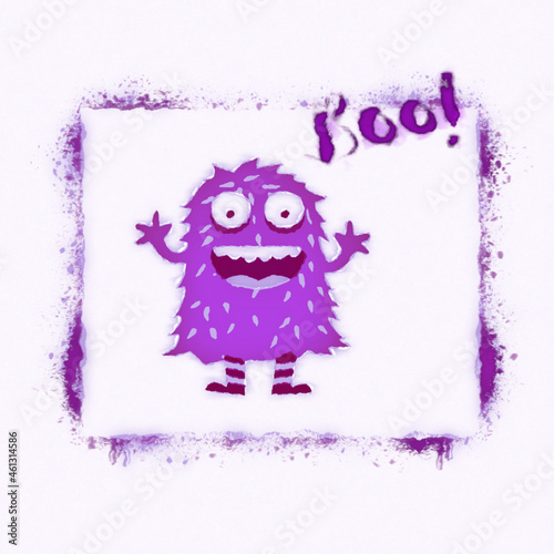 monster illustration with boo word.