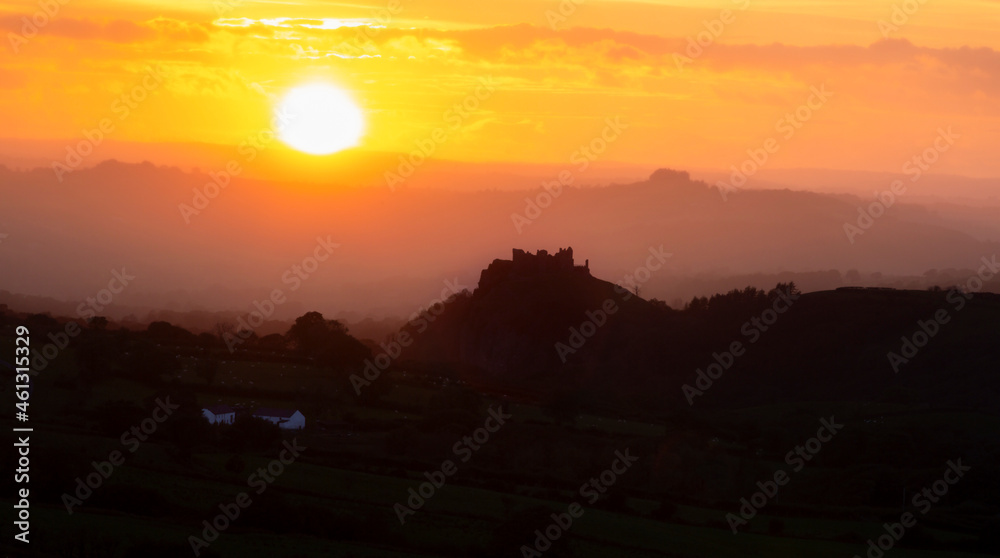 Carreg Cennen castle sunset