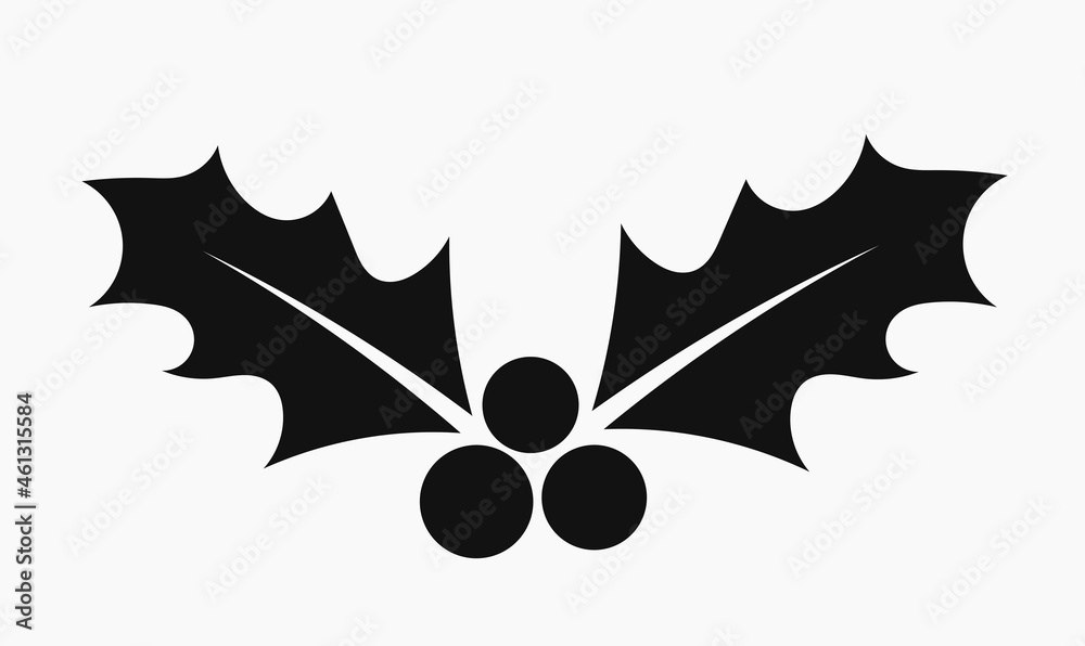 Naklejka premium Holly berry black shape icon.