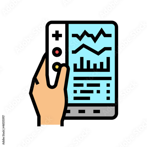 remote health care color icon vector. remote health care sign. isolated symbol illustration