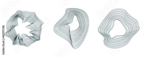 Future morphing lines set. Abstract vector backgrounds set with guilloche. Vector illustration