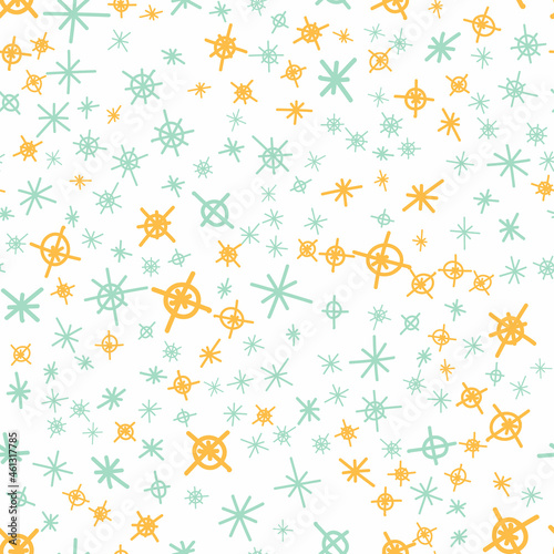 Festive pattern with New Year elements, decoration for the holiday, gifts, Christmas stars