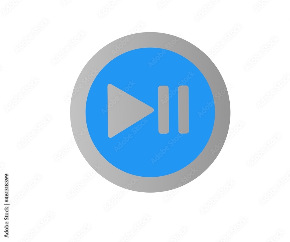Blue modern button icon on the white background. Blue modern button icon on the white background.