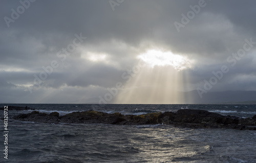 sun rays in the ocean