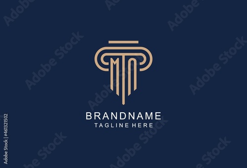 MN initial pillar logo, elegant and luxury law firm logo